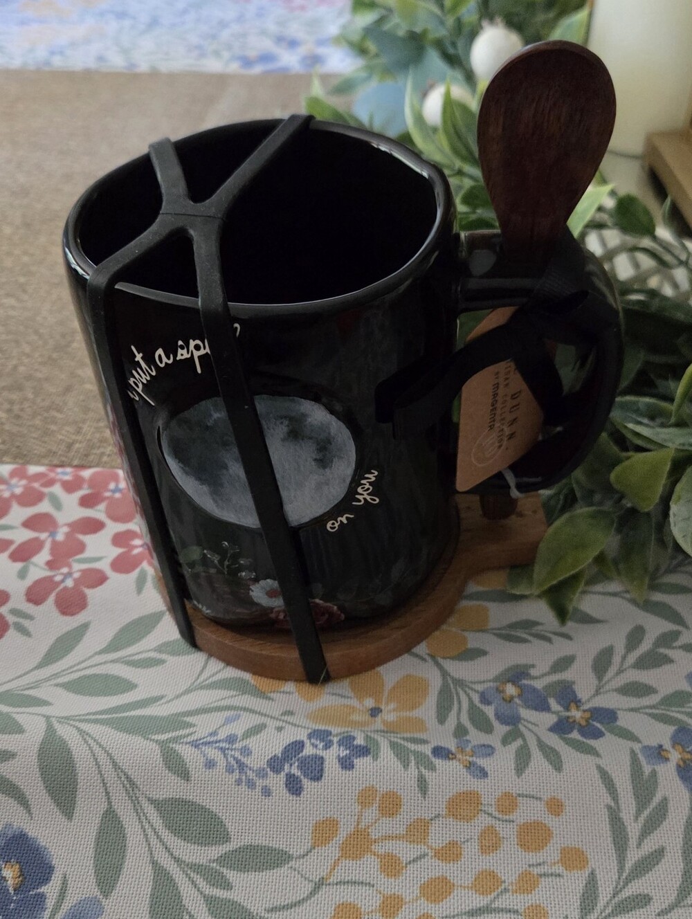 Rae Dunn Coffee Mug + Wooden Spoon & Coaster "I Put a Spell on You" NWT